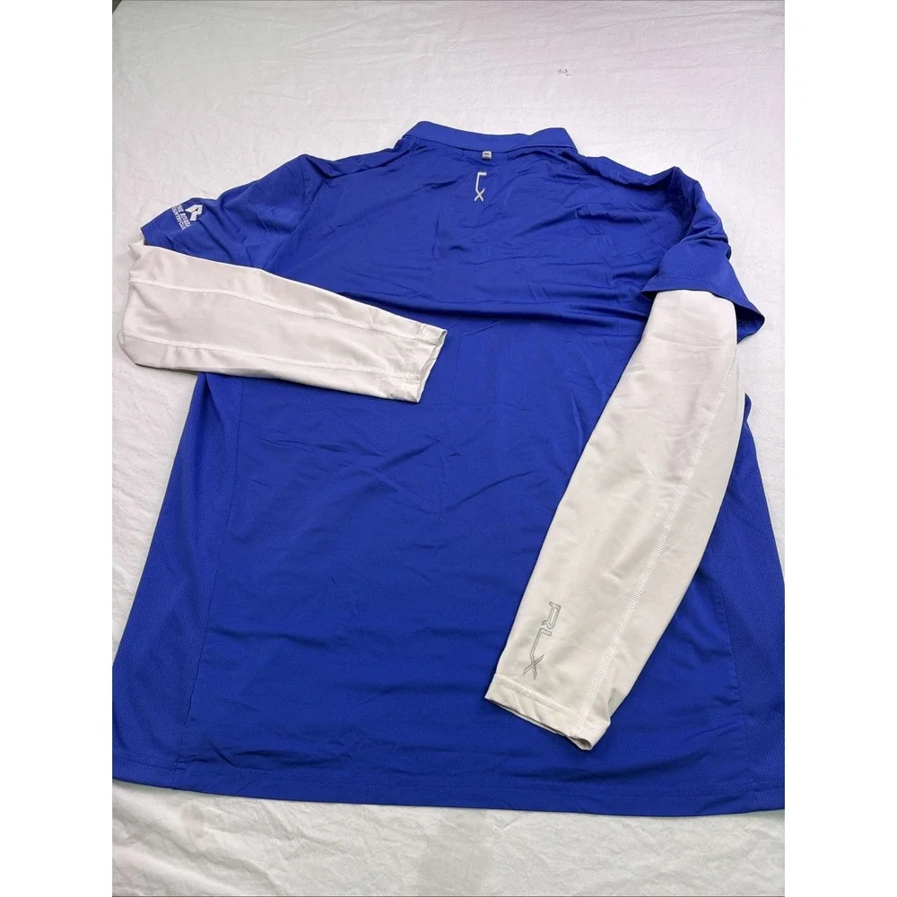 Polo Ralph Lauren RUGBY SHIRT  XL Mens Blue/White Collared PREPPY Y2K